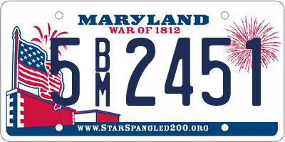 MD license plate 5BM2451