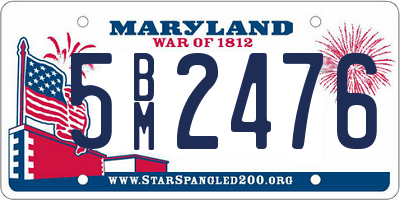 MD license plate 5BM2476
