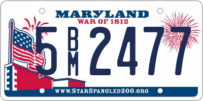 MD license plate 5BM2477
