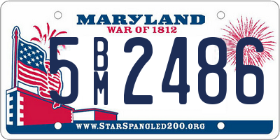 MD license plate 5BM2486