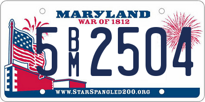 MD license plate 5BM2504