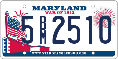 MD license plate 5BM2510