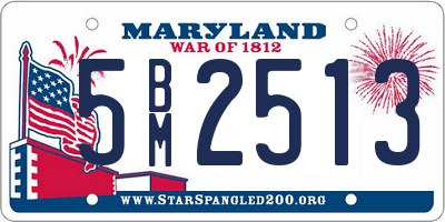 MD license plate 5BM2513