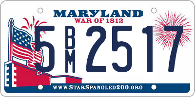 MD license plate 5BM2517