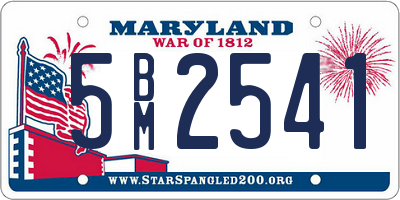 MD license plate 5BM2541