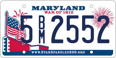 MD license plate 5BM2552