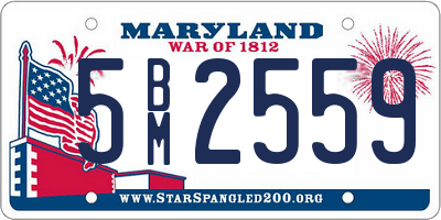 MD license plate 5BM2559