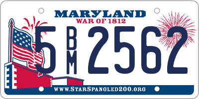MD license plate 5BM2562