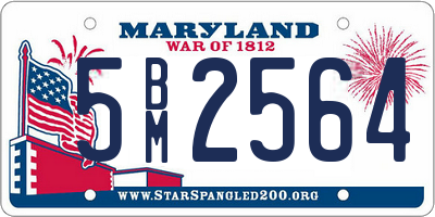 MD license plate 5BM2564