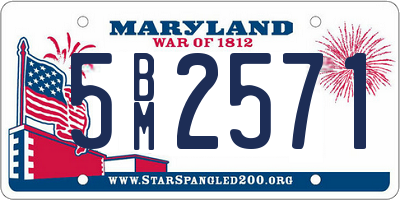 MD license plate 5BM2571