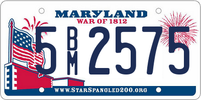 MD license plate 5BM2575