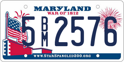 MD license plate 5BM2576