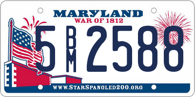 MD license plate 5BM2588