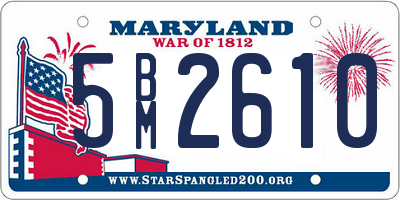 MD license plate 5BM2610