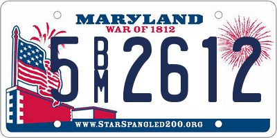 MD license plate 5BM2612