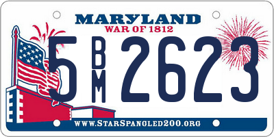 MD license plate 5BM2623