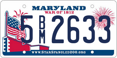 MD license plate 5BM2633