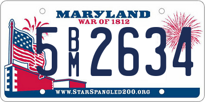 MD license plate 5BM2634