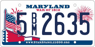 MD license plate 5BM2635