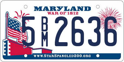 MD license plate 5BM2636