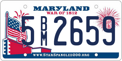 MD license plate 5BM2659