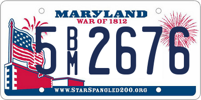 MD license plate 5BM2676