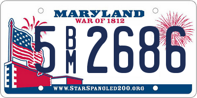 MD license plate 5BM2686