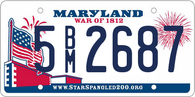 MD license plate 5BM2687