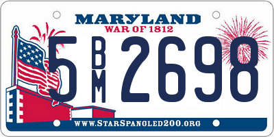MD license plate 5BM2698