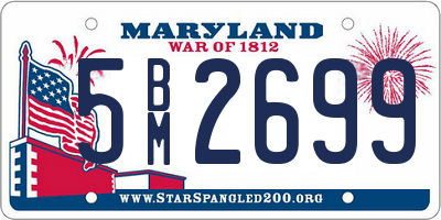 MD license plate 5BM2699