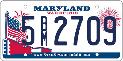 MD license plate 5BM2709