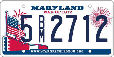 MD license plate 5BM2712