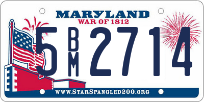 MD license plate 5BM2714