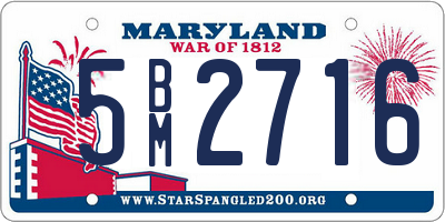 MD license plate 5BM2716