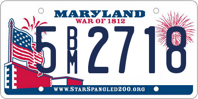 MD license plate 5BM2718