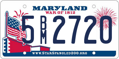 MD license plate 5BM2720