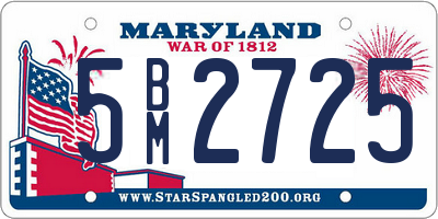 MD license plate 5BM2725