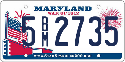 MD license plate 5BM2735