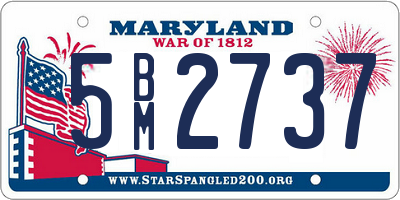 MD license plate 5BM2737