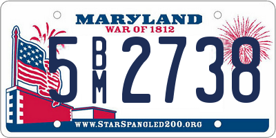 MD license plate 5BM2738