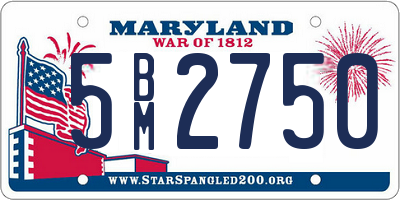 MD license plate 5BM2750