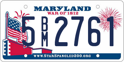 MD license plate 5BM2761