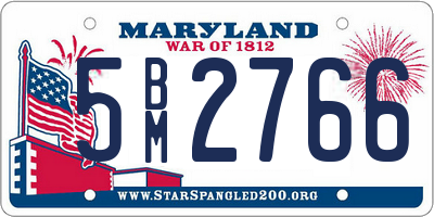 MD license plate 5BM2766