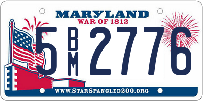 MD license plate 5BM2776