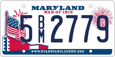 MD license plate 5BM2779
