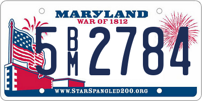MD license plate 5BM2784