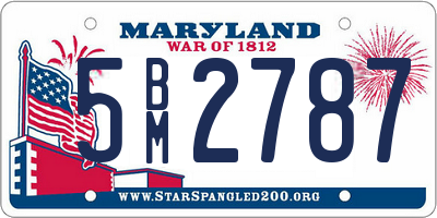 MD license plate 5BM2787
