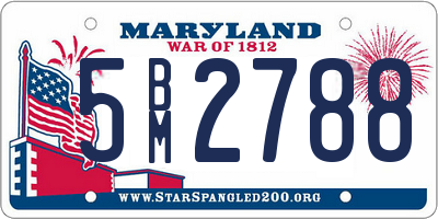 MD license plate 5BM2788