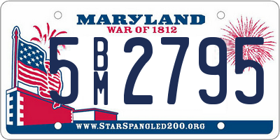 MD license plate 5BM2795
