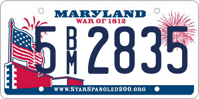 MD license plate 5BM2835